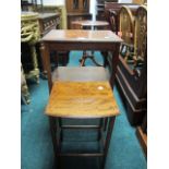 TWO MAHOGANY OCCASIONAL TABLES on moulded legs