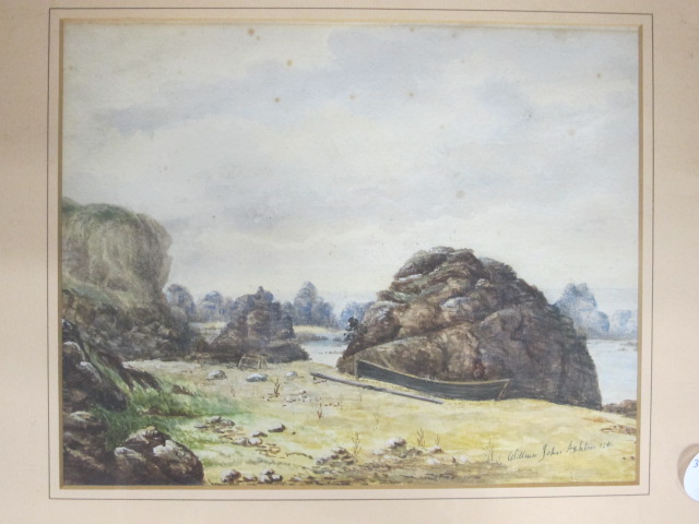 WILLIAM JOHN ASHTON ENGLISH SCHOOL 
Seashore 
A Watercolour
Signed and Dated Lower Right
38cm x