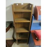 AN OAK FIVE TIER OPEN FRONT BOOKCASE with adjustable shelves 137cm (h) x 39cm (w) x 22cm (d)