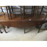 A GEORGIAN STYLE MAHOGANY HUNT TABLE the oval hinged top on square moulded legs 72cm (h) x 184cm