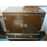 A CHIPPENDALE STYLE MAHOGANY BLANKET CHEST the rectangular top with gadrooned edge above panel