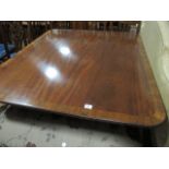 A VERY FINE IRISH GEORGIAN MAHOGANY AND ROSEWOOD CROSS BANDED BREAKFAST TABLE the rectangular