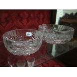 TWO WATERFORD CUT GLASS BOWLS the larger 25cm diameter,