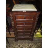 A PAIR OF BEECHWOOD CHESTS each of rectangular outline with eared corners surmounted with a white