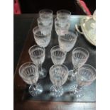 SIX GALWAY CRYSTAL WHISKEY GLASSES together with six sherry Galway glasses