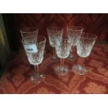 SEVEN CUT GLASS WATERFORD CUT GLASS STEMMED GLASSES