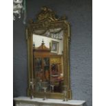 A LATE 19TH CENTURY GILTWOOD AND GESSO PIER MIRROR