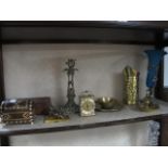 A MISCELLANEOUS COLLECTION of brass and bone inlaid Indian boxes (10 pieces)