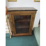 A VICTORIAN WALNUT AND MARQUETRY SINGLE DOOR PIER CABINET with brass mounts 99cm (h) x 76cm (w) x