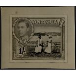 Antigua. 1938 bromides of unissued ½d, 1d, 1½d, 2d, 2½d, 3d, 1/- and 2/6d values, ex De La Rue