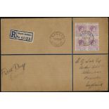 Bahamas. 1938 5/- lilac and blue block of four with central Nassau CDS of 19 APR 38, another