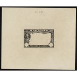 Bahamas. 1948 Eleuthera Die Proof of frame in black on card, XC 4521 at top