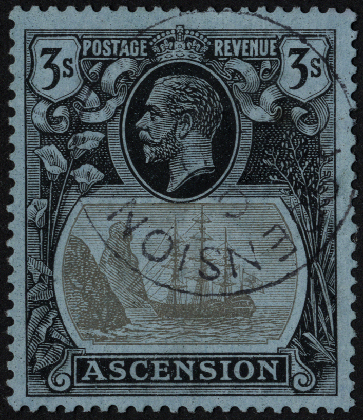 Ascension. 1924 values, nine used. ½d with R5/1 cleft rock, 1d, 1½d with R4/6 torn flag, 2d, 5d,