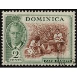 Dominica. 1951 2ct red-brown and deep green, fine used with 'JA' for 'CA' in watermark. SG 122c (£