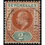 Seychelles. 1903 2ct chestnut and green fine used, R1/6 LP dented frame. SG 60a (£200)