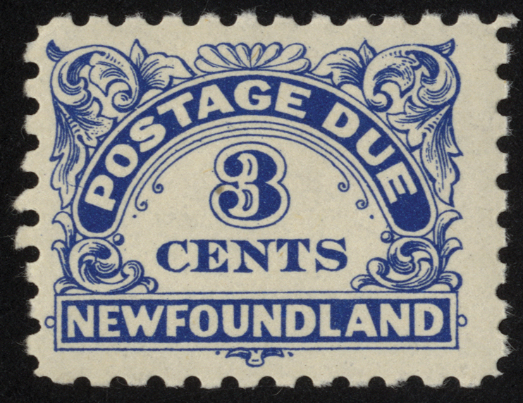 Newfoundland. Postage Dues. 1939-49 3ct ultramarine, perf 9, unmounted mint. An exceptionally rare