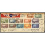 New Hebrides - French. 1943 9½" x 4" airmail envelope to San Francisco bearing the France Libre set,