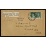 Cayman Islands. 1937 ½d Coronation on envelope to New Jersey with MY 1 40 Cayman Brac CDS. E.S.