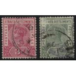 Malaya. Straits Settlements. 1895 3ct carmine-rose with R7/3 LP malformed 'S', fine used, also