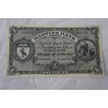 Martins Bank Limited, Douglas, Isle of Man, £1 note dated 1st June 1950, C.J. Verity facsimile