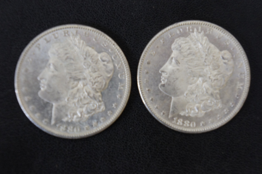 Two 1880 United States of America silver dollars - Image 2 of 2