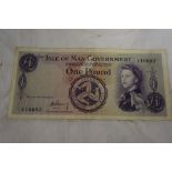 Isle of Man Government £1 note signed by Lieut. Governor R.H. Garvey No. 416683