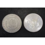 1878 and 1880 United States of America silver dollars