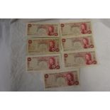 Several Isle of Man Government 10 Shilling notes, signed by R.H. Garvey (1), P.H.G. Stallard (6) No.