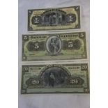 Three early 20thC Mexican bank notes (Armortado) 1. El Banco de Hidalgo 1 peso No. 341335, 2)