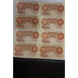 Bank of England (8) Beale 10 shilling notes brown L602, L772, M852, N572, R122, R682, R982, Z772
