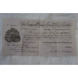 The Standard Bank of South Africa Limited, Cape Town 15th January 1900 Bankers order No. 37 / 558 £