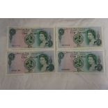 Four Isle of Man Government plastic £1 notes signed by W. Dawson No M517721 to P360866
