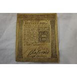 1773 Pennsylvania sixteen shillings "Lighthouse" note signed by Fred K. Keehl, Jacob Winey and