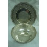 Iranian silver .840 bowl and plate with pierced floral decoration, 34ozt total
