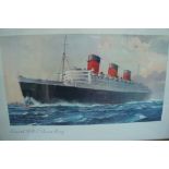 Cunard RMS Queen Mary poster by C.E. Turner 20x30ins