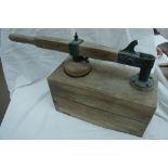 Victorian dairy butter pat press made from oak/ash with brass fittings 22 x 6 x 12 ins