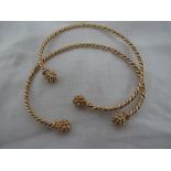 Pair of gold-twist bracelets, probably Middle Eastern. 30g