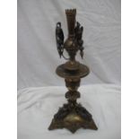 Good quality Victorian gilt and silver metal centre-piece with decoration of birds of prey, angels