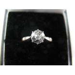 Solitaire diamond 18ct gold ring, size J. Insurance value