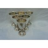 Set of six 20thC silver wine goblets, 25 ozt.