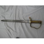 Victorian brass handled sawback sword marked M.A.5.98 - IMX - 1