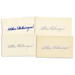 Lot of Four Cards Signed by Hall of Famer Charles Gehringer -- ''The Mechanical Man'' Signs ''