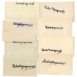 New York Giants HOFer Rube Marquard Signed Lot of 8 Index Cards Rube Marquard 8 index cards