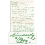 Legendary Basketball Coach Phog Allen Autograph Letter Signed & Initialed -- ''...By that time I had