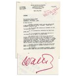 Walter O'Malley Autograph Note Signed Upon a Letter to Ronald Reagan -- ''...Calder Mackay at age 80