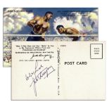 Pristine Postcard Signed by World Heavyweight Champion Jack Dempsey Signed color postcard from