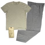 Jim Carrey wardrobe from ''Fun With Dick & Jane''. Two-piece ensemble comprises a khaki t-shirt by