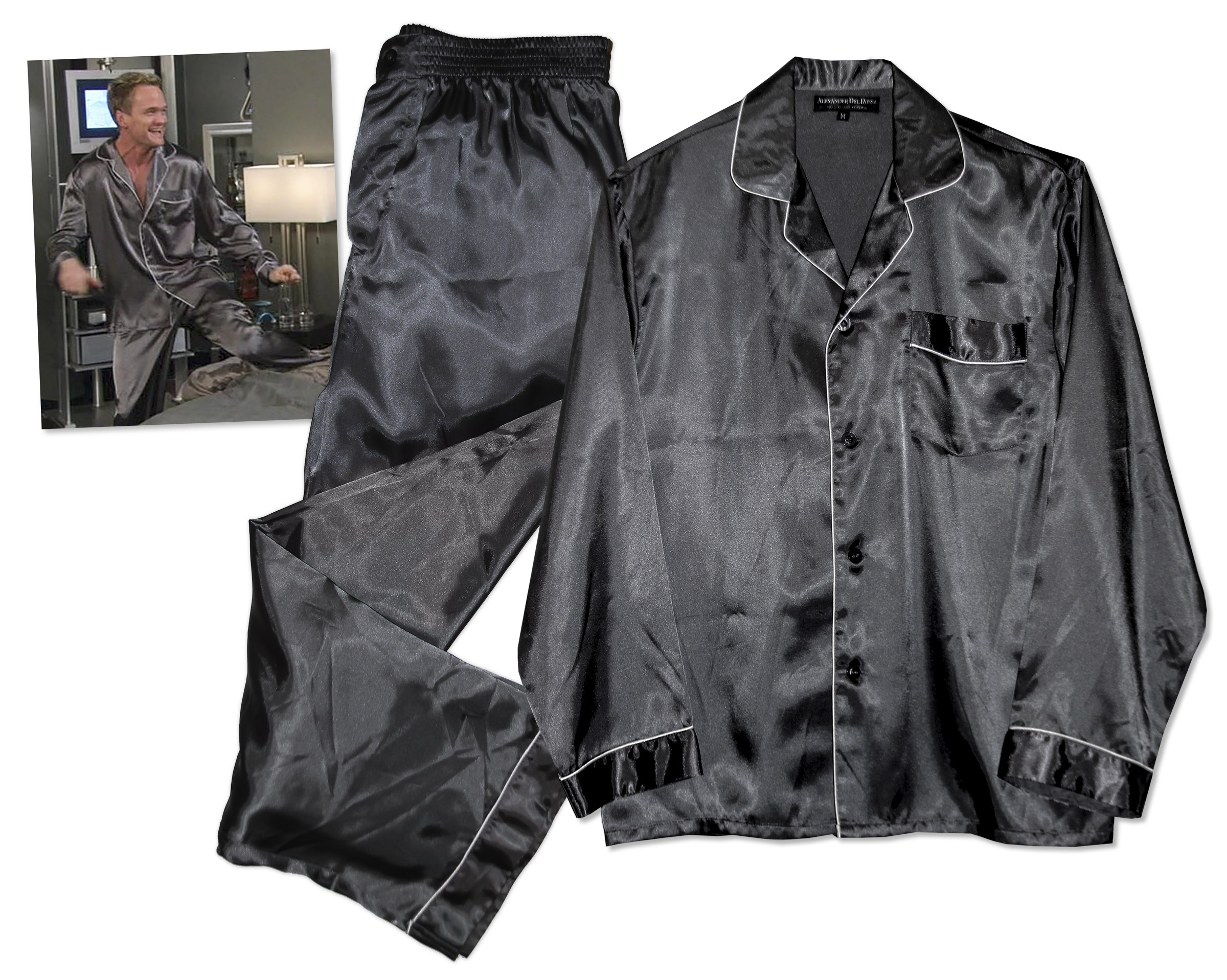 Silver pajama set screen-worn by television star Neil Patrick Harris during season six of the hit