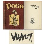 Cartoonist Walt Kelly signed copy of ''Pogo''. Inscribed in black ink on the front free
