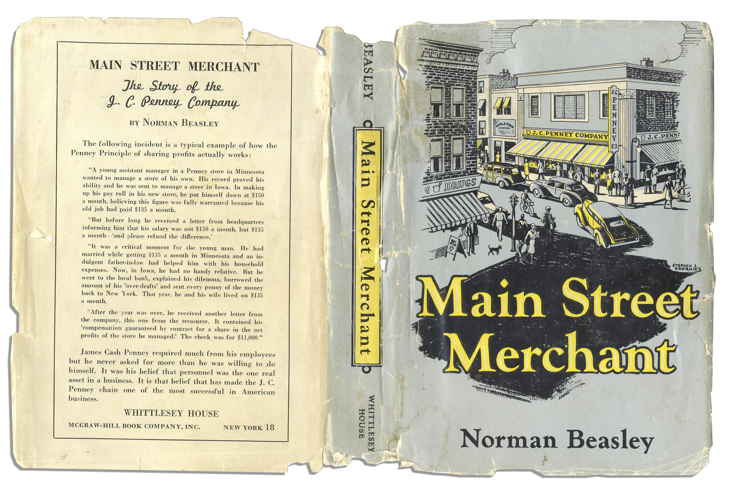 First edition of ''Main Street Merchant - The J.C. Penney Story'', signed by J.C. Penney in 1948. - Image 3 of 7